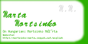 marta mortsinko business card